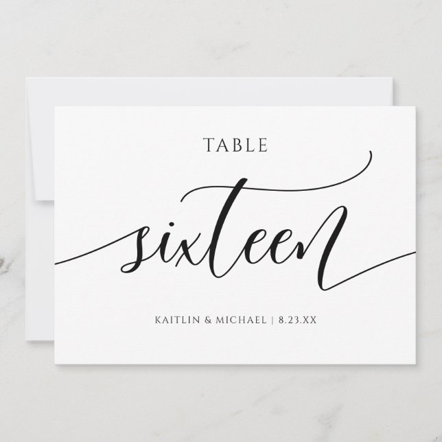 Numéros de table de mariage moderne - Calligraphie (Devant)