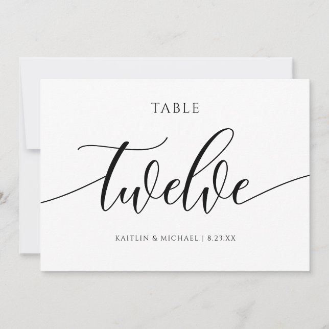Numéros de table de mariage moderne - Calligraphie (Devant)