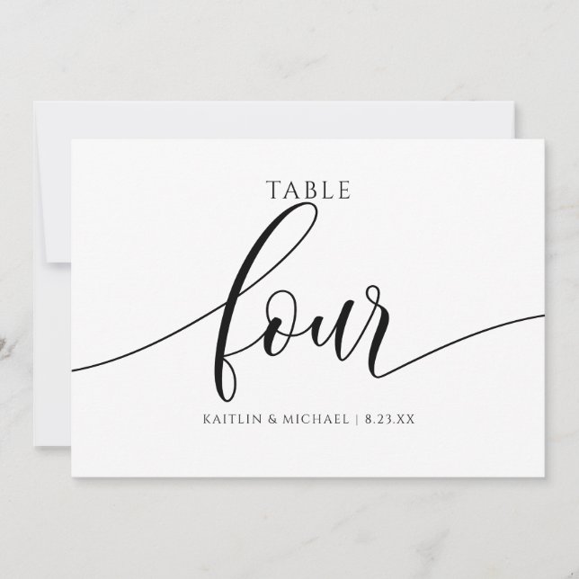 Numéros de table de mariage moderne - Calligraphie (Devant)