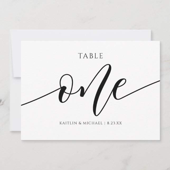 Numéros de table de mariage moderne - Calligraphie (Devant)