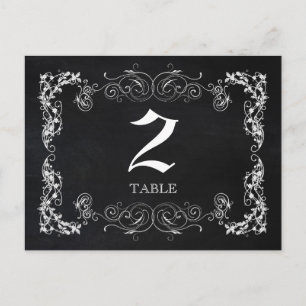 Numéros de table de Mariage noir et blanc