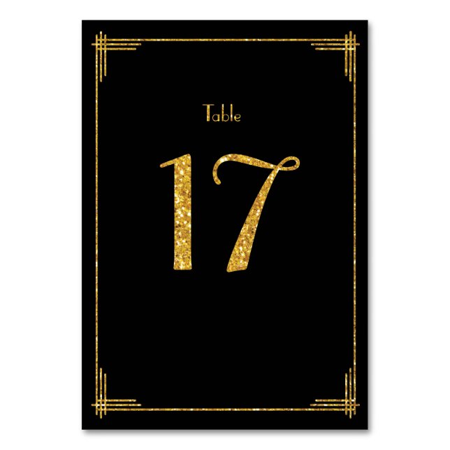 Numéros de table de mariage Or Sequins Art Déco 17 (Par défaut)
