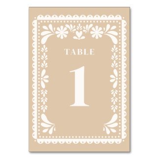 Numéros de table de mariage Papel Picado Hacienda