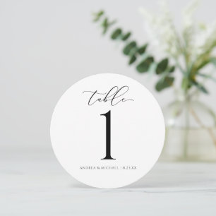 Numéros de table de mariage ronds - Luxueux script