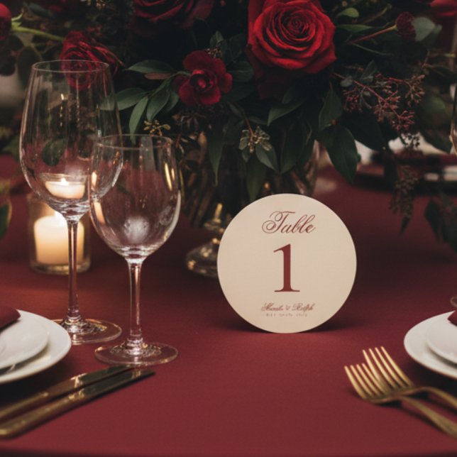 Numéros de table de Mariage rouge vif simple (Guide guests with sophistication using these Old Money Bold Red Wedding Table Numbers!)
