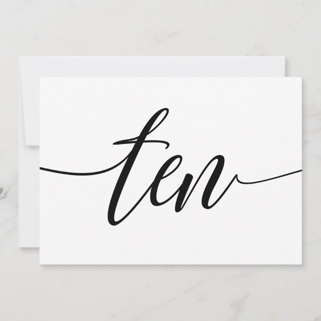 Numéros de table de mariage - Typographie Luxe - N (Devant)