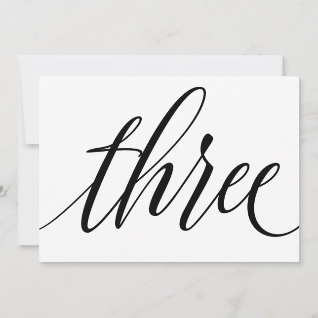 Numéros de table de mariage - Typographie Luxe - N (Devant)
