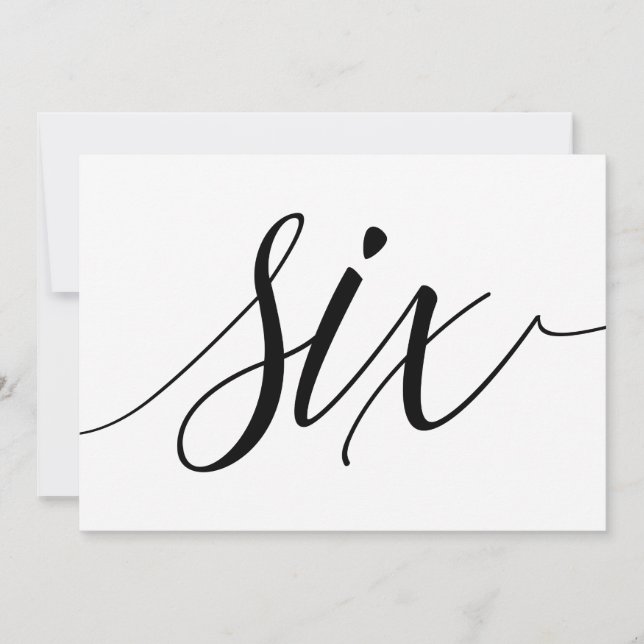 Numéros de table de mariage - Typographie Luxe - N (Devant)