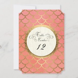 Numéros de table de réception en faux or Art déco 