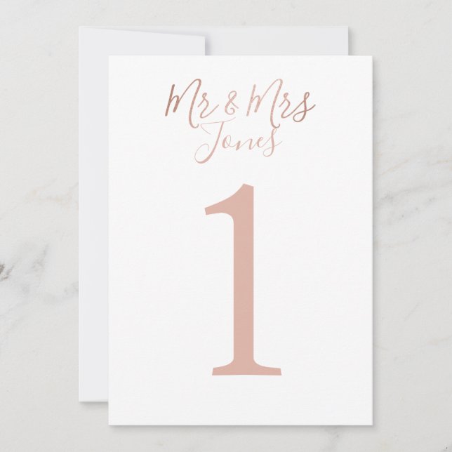 Numéros de table des Mariages Gold Roses personnal (Devant)
