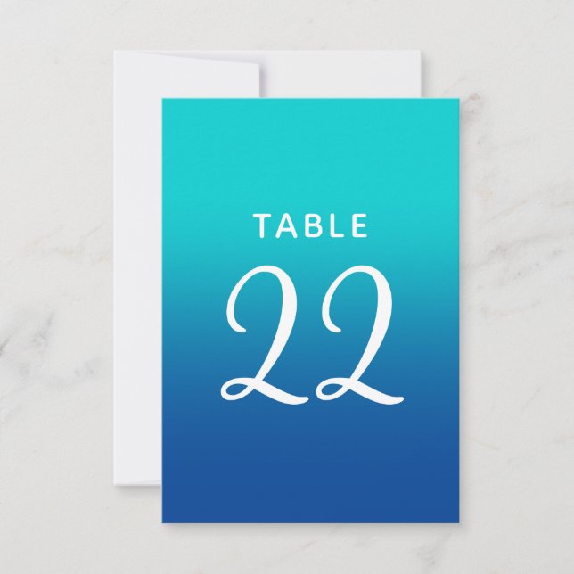 Numéros de table des Mariages Turquoise et Blue Om (Devant)