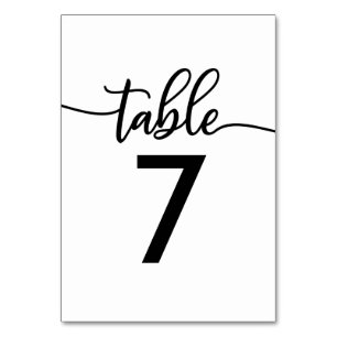 Numéros de table   Élégant mariage noir et blanc