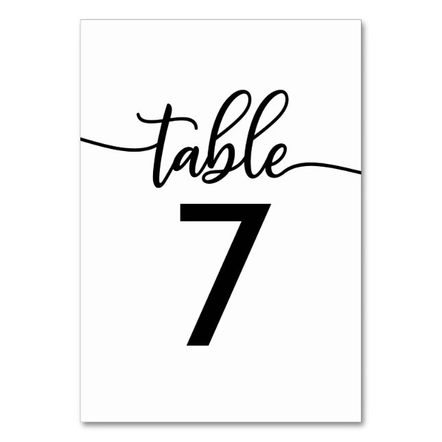 Numéros de table | Élégant Mariage noir et blanc (Par défaut)