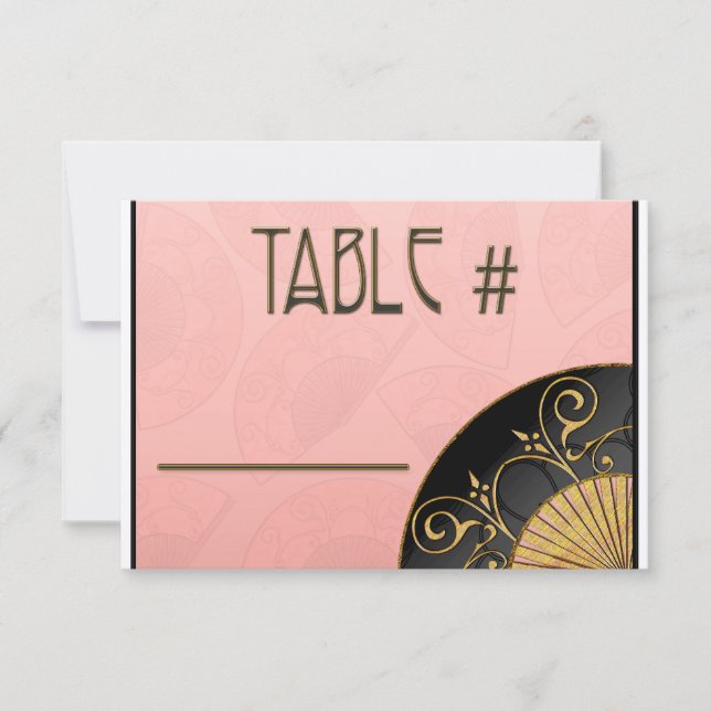 Numéros de table élégants en éventail (rose) (Devant)