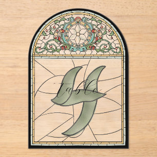 Numéros de table en acrylique à effet de vitrail v