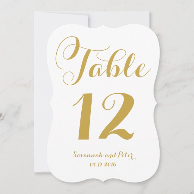 Numéros de table en monogramme de script calligrap (Devant)