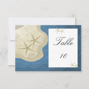 Numéros de table étoile de mer et océan