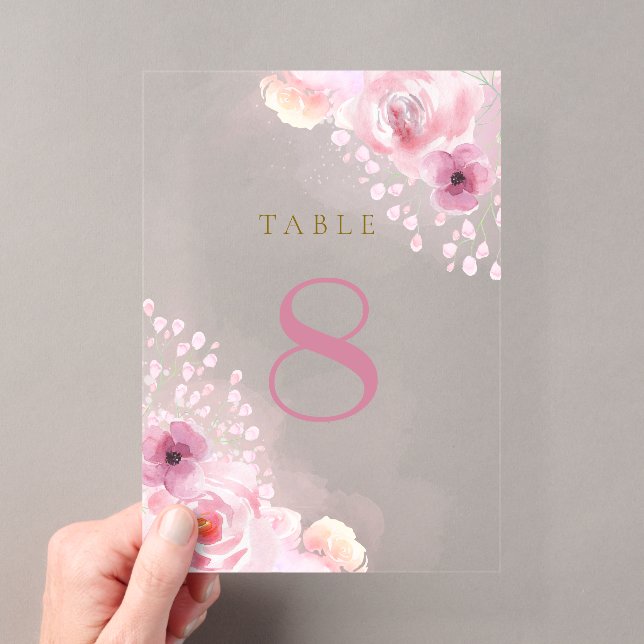 numéros de table fleurs roses (In situ (ordinateur de poche))