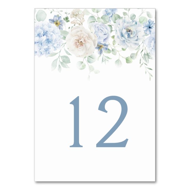 Numéros de table floraux bleus et blancs (Par défaut)