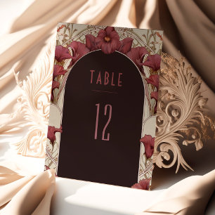 Numéros de table Lily Vintage Art Nouveau Mariage