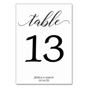 Numéros de table Mariage classique double face