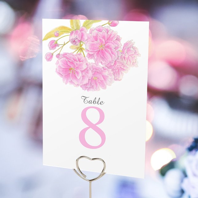Numéros de table Mariage de fleurs de printemps ro (Créateur téléchargé)