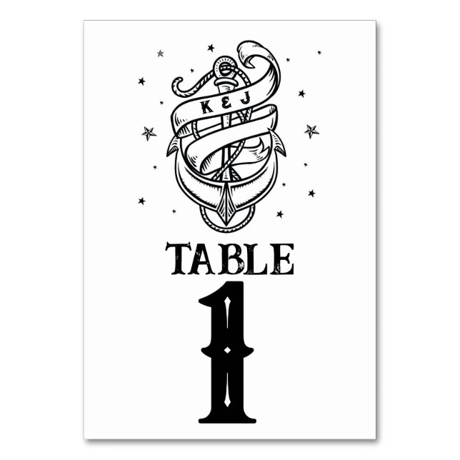 Numéros de table mariage tatouage traditionnel anc (Par défaut)