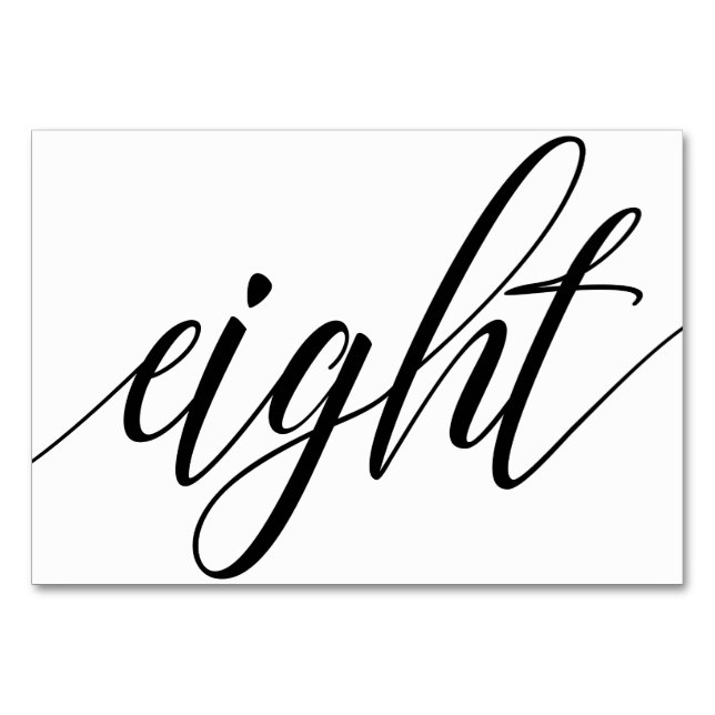 Numéros de table mariage - Typographie de luxe (No (Devant)