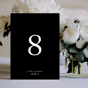 Numéros de table minimalistes modernes noir et bla