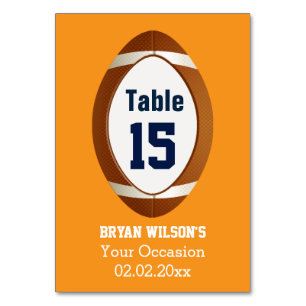 Numéros de table personnalisés Sports Party footba