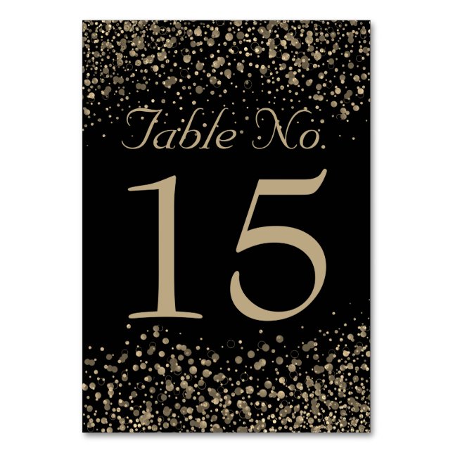 Numéros de table pour mariage | Champagne Gold Con (Par défaut)