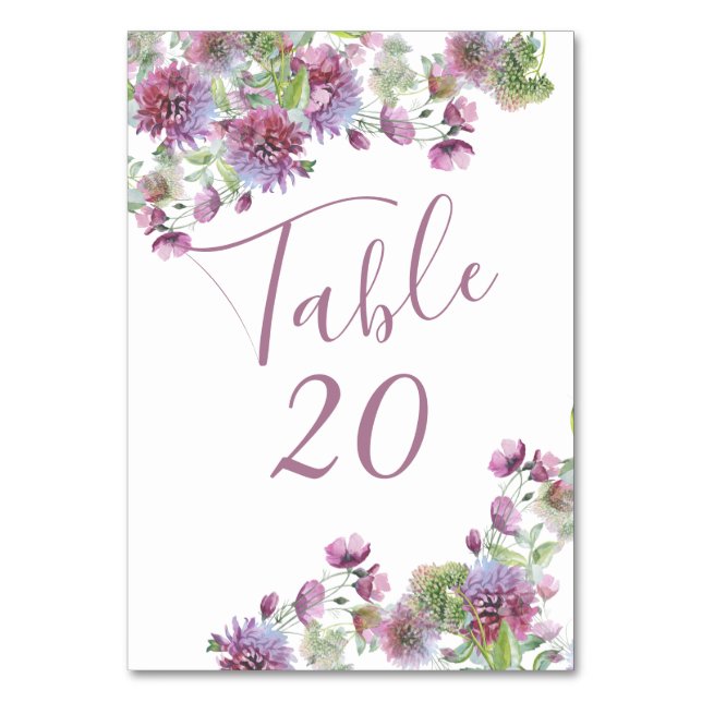Numéros De Table Soft Purple Floral Réception De M (Par défaut)