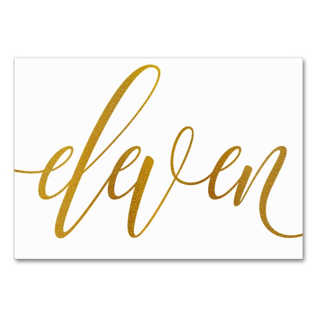 Numéros de table - Typographie Luxe - Faux papier  (Devant)