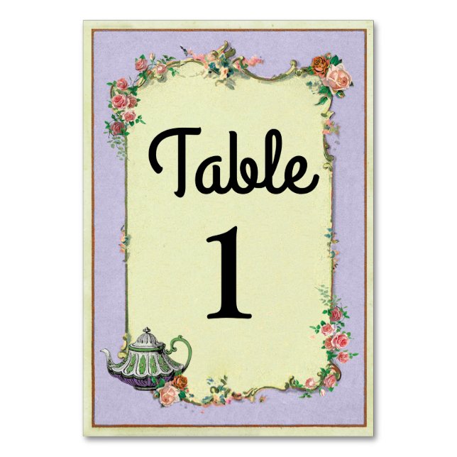 Numéros de tableau Cartes de théière Mariage Wonde (Par défaut)