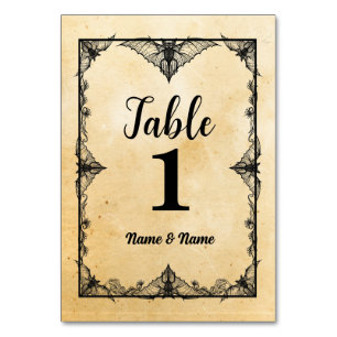 Numéros de tableau Cartes d'Halloween Mariages