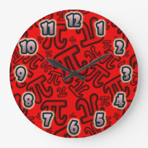 Numéros Pi ORIGINAL Fou - HORLOGE rouge