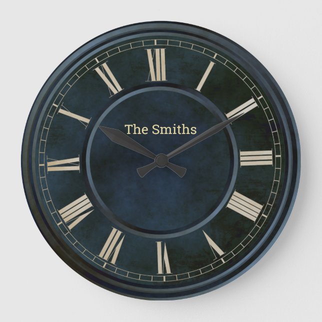 Numéros Romains Bleu Grande horloge (Recto)