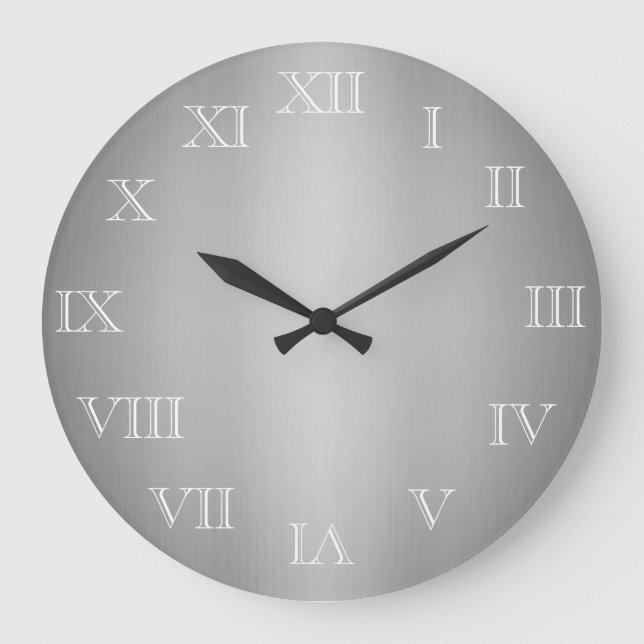 Numéros romains d'argent Horloge ronde (Recto)