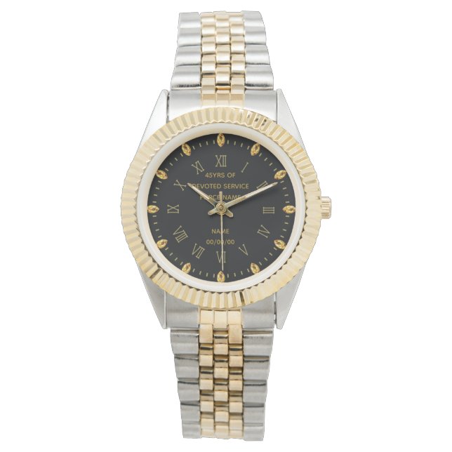 Numéros romains d'or de la montre de retraite de p (devant)