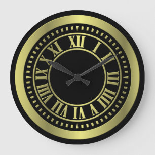 Numéros romains métalliques Horloge - Jaune