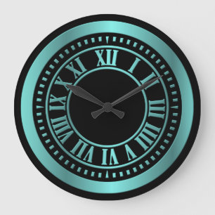 Numéros romains métalliques Horloge - Turquoise