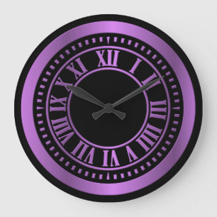 Numéros romains métalliques Horloge - Violet