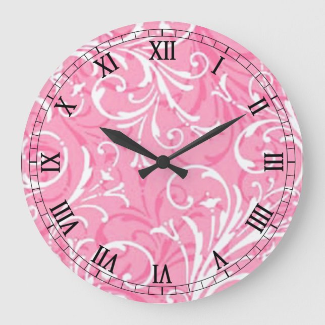 Numéros romains ronds roses Horloge (Recto)
