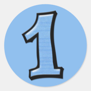 Numéros stupides 1 Sticker bleu