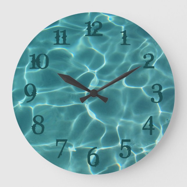 Numéros turquoises De Piscine Horloge Mur De Pisci (Recto)