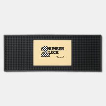 Nummer1 Text Retro Karo Typografie Bar Mat