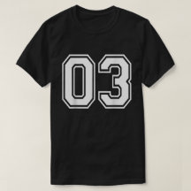 Nummer 03 Varsity Sports Team Jersey 03. Geburtsta
