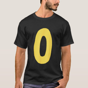 Nummer 0 groß und fett in gelb T-Shirt
