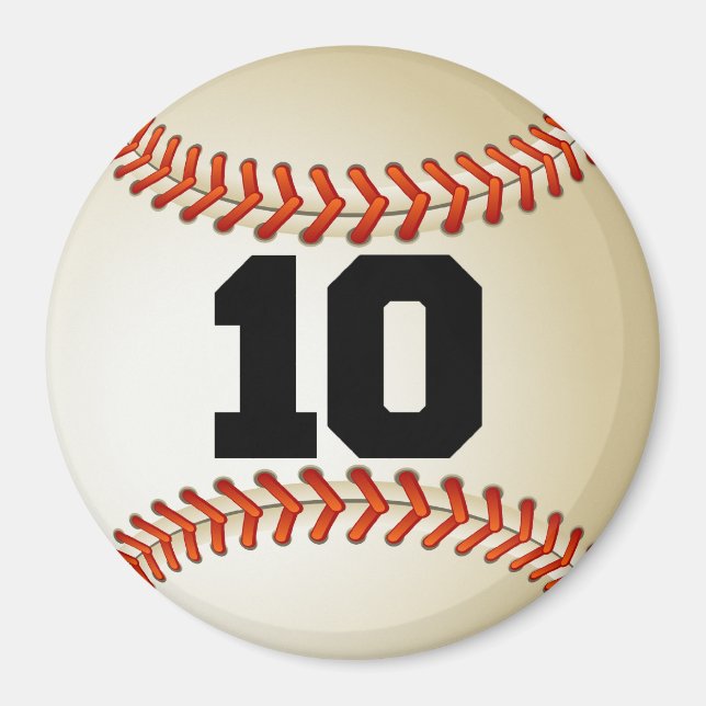 Nummer 10 Baseball Magnet (Vorne)