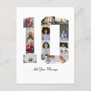 Nummer 10 Foto Collage Poster Postkarte